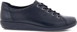 ECCO Soft Classic Leren Dames Veterschoenen - Blauw - Maat 39 - Echt Leer - Uitneembare Zool