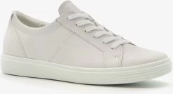 ECCO Soft Classic Leren Dames Veterschoenen Wit - Maat 38 - Uitneembare Zool