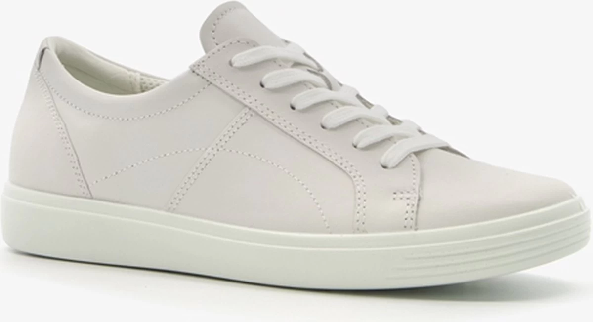 ECCO Soft Classic Leren Dames Veterschoenen Wit - Maat 37 - Uitneembare Zool
