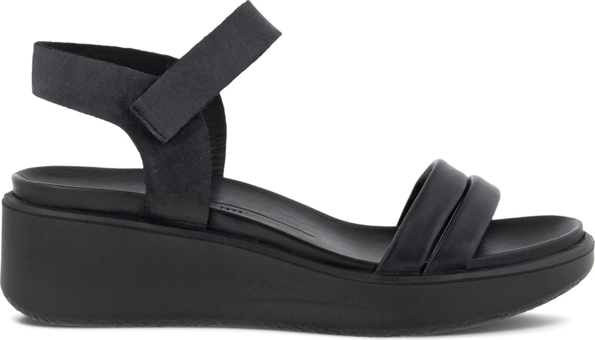 Ecco Flowt Wedge Sandalen Met Sleehak Zwart - Maat 40